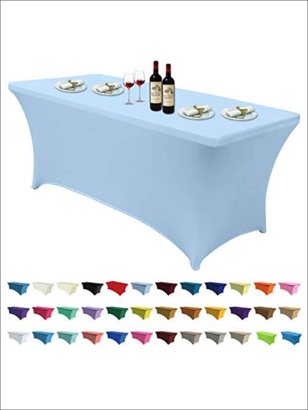 Spandex Table Cover Stretch Fitted Tablecloth 6FT Rectangular